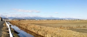 冬の鈴鹿山系を望む